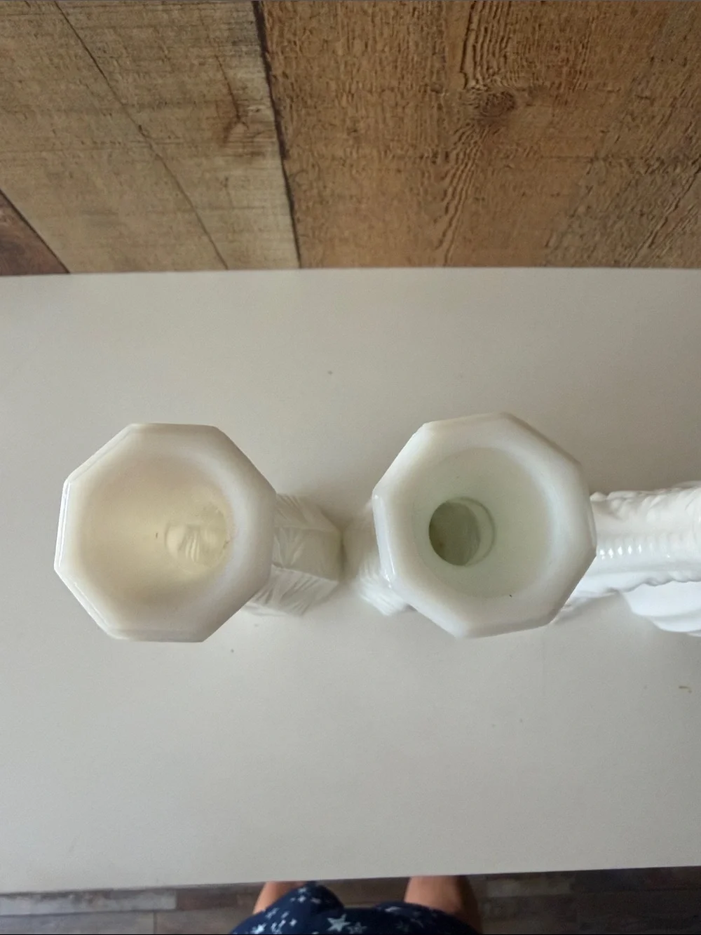 White Milk Glass Bud Vases - Classic Home Accents
